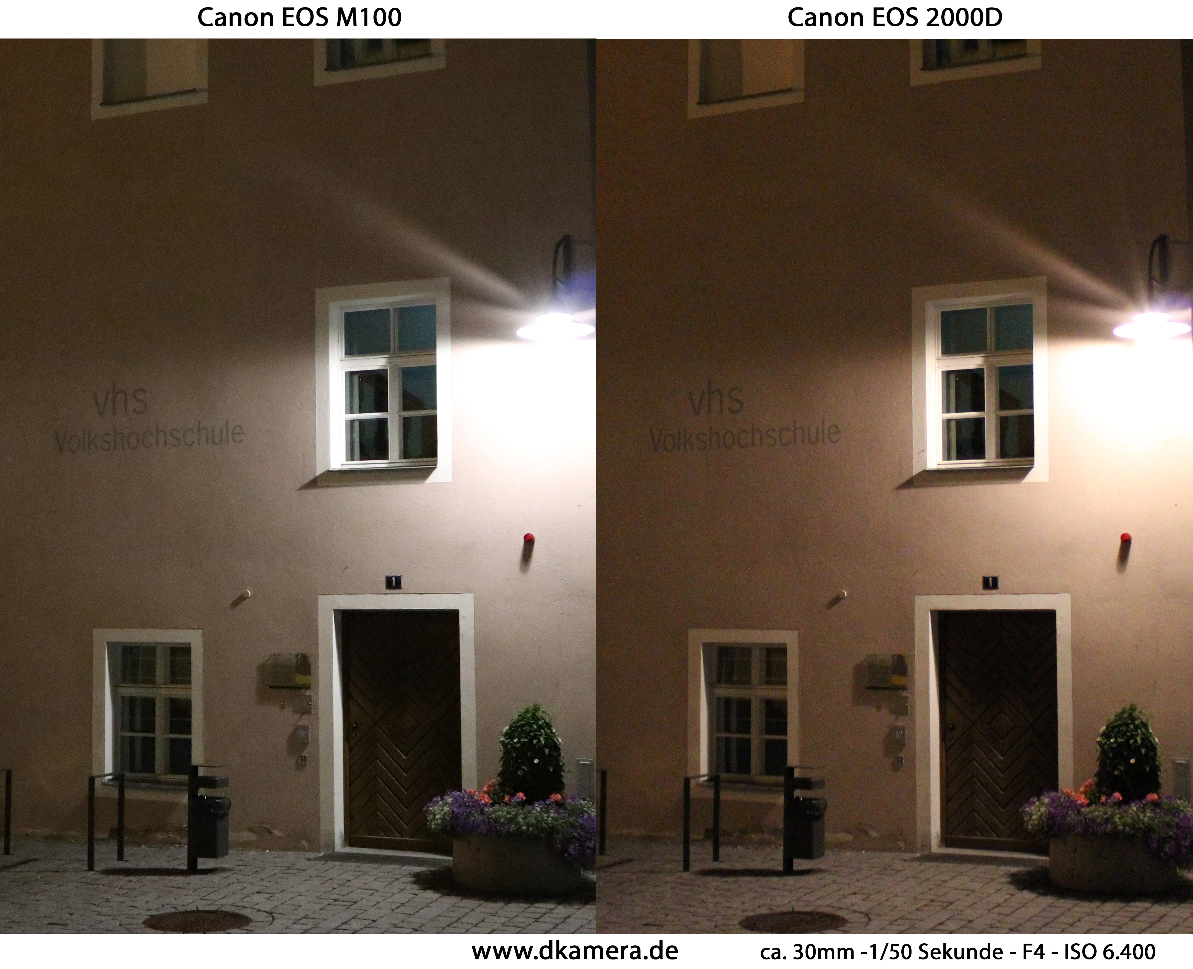canon eos m100 und eos 2000d im