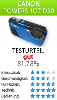 Testbericht zur Canon  PowerShot D30